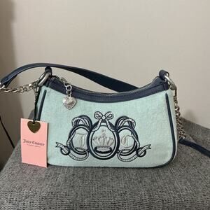 NWT Juicy Couture Royal Turquoise Shoulder Bag, embellished logo